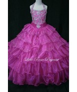 NEW* Little Rosie Girls Glitz Long Pageant Dress LR2023 Fuchsia 10 $550 ... - $575.43 CAD