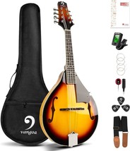 Sunburst, 8-String Acoustic Mandolin In The Vangoa A Style, With, And Picks. - £105.84 GBP