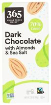 365 by Whole Foods Market, Almond &amp; Sea Salt Dark Chocolate Bar (12 Bars) - $26.72