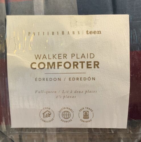 New In Package Pottery Barn Teen Walker Plaid Comforter Full/Queen Plaid - $98.18