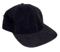 Vintage Blue Corduroy Hat Cap Snap Back Blank P Caps Made in USA Faded One Size - £14.20 GBP