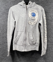 Aeropostale 9 Surfing Mens Finals Hoodie X- Small Gray Full Front Zip Pouch - $20.66