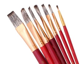 Low Cost Set of 7 VNQ Premium Quality Painting Brushes art craft school gift - £47.08 GBP