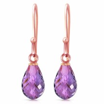 Galaxy Gold GG 14k Rose Gold Fish Hook Earrings with Natural Amethysts - $3,623.55 MXN