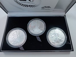 U.S. Mint American Eagle 20th Anniversary Silver Coin Set (greysafe) w/COA - £318.99 GBP