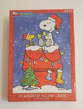 Vtg Peanuts Snoopy Christmas cards - 24 w/envelopes - 8 designs Image Ar... - $19.99