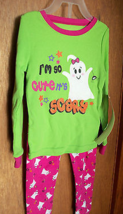 Fashion Holiday Baby Clothes 3T Toddler Halloween Pajamas Pink Ghost Sle... - $9.49