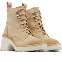 SOREL Women&#39;s Hi-Line Lace-Up Lug Combat Boots $200 - US Size 6 - Ceramic - #891 - £69.98 GBP