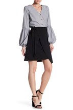 Eci New York Black A-Line Faux Wrap Skirt Nwt Small - £8.18 GBP