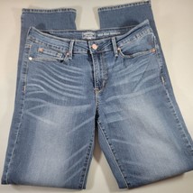 Signature By Levi Strauss &amp; Co Mid Rise Straight Jeans 14 Small Hole Bac... - $20.99