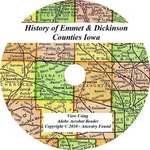 1917 History of Emmet and Dickinson County Iowa IA - £4.62 GBP