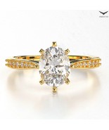 2CT IGI Oval Cut Lab Grown Diamond/CVD Engagement Ring Real 14K Yellow Gold - €1.447,92 EUR