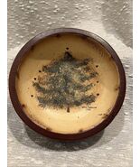Signed Handmade in USA Folk Art Christmas Tree Bowl Primitive Rustic Dec... - $70.50 CAD