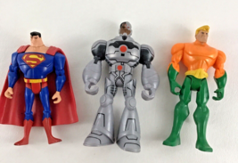 Dc Justice League Superheroes Superman Aquaman Cyborg 5&quot; Figures Lot Mattel - £19.43 GBP