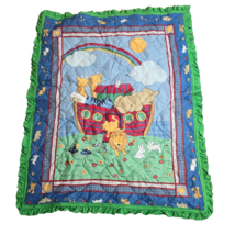 Baby Quilt Blanket Comforter Wall Hanging Noah&#39;s Noahs Ark Vintage - £70.18 GBP