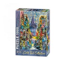 LaModaHome 1000 Piece Gold Foil Galata Tower Istanbul Collection Jigsaw Puzzle f - £25.77 GBP