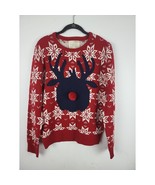 Heritage Christmas Reindeer Sweater Large Mens Holiday Top Long Sleeve Red - £17.90 GBP