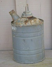 Rustic Gallon Kerosene Can Metal Galvanized Tool Garage Rat Rod Man Cave Vintage - £31.81 GBP