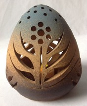 Vintage Southwestern Pottery Egg Shaped Votive Handmade Signed 6&quot; - £19.83 GBP