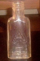 Vintage Embossed clear ACE of SPADES 3 1/2 fluid ounce bottle great cond... - £7.41 GBP