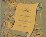 Colonial Room Restaurant at the Park Sheraton Hotel Menu Washington DC  ... - £46.39 GBP