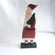 Santa With Tree Figurine Christmas Winter Holiday Decor - £13.49 GBP