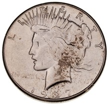 1927-S Silver Peace Dollar in AU Condition, Nice Eye Appeal, Strong Luster - £94.12 GBP