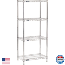 Nexel 14 X 24 X 63 4 Tier Adjustable Wire Shelving Unit Nsf Listed Comme... - $171.54