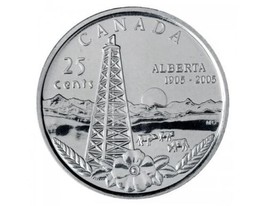 2005-P Canadian 25-Cent Alberta Centennial Coin BU - $1.79