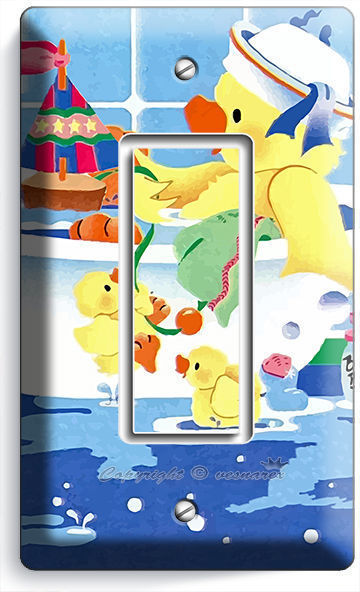 CUTE DUCK BATHING SINGLE GFI LIGHT SWITCH WALL PLATE COVER LAUNDRY ROOM BATHROOM