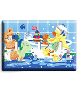 CUTE TOY DUCK BATHING TRIPLE LIGHT SWITCH WALL PLATE COVER LAUNDRY ROOM ... - £14.20 GBP