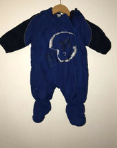 Okie Dokie Baby Boys winter snowsuit size 3-6 months blue With Zipper EUC - £5.72 GBP