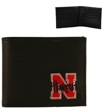 Nebraska Cornhuskers Mens Black Leather Bifold Wallet - $20.90