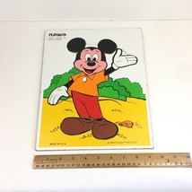 Vtg Mickey Mouse 8 Piece Wooden Puzzle Wave Yellow Shirt Playskool Disney - £10.99 GBP
