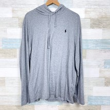 POLO Ralph Lauren Jersey Hooded T Shirt Gray Casual Lightweight Mens Large - $39.59