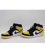 Nike Air Jordan 1 Mid SE Yellow Toe Black Shoes Men Size 9 - $125.00