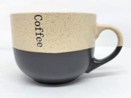 ELANYA Coffee Cup Mug Brown Beige Speckled Embossed Oversized - £10.35 GBP