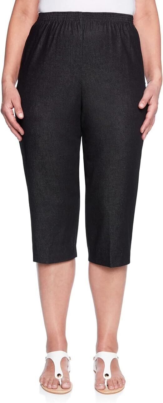 Primary image for Alfred Dunner Women's 16 Elastic Waist Denim Missy Capris Pants Jeans