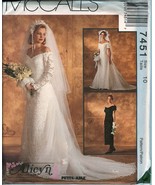 McCalls 7451 Vintage Alicyn Bridal Wedding Gown Dress sewing pattern UNC... - £11.79 GBP