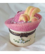 Artisan Flair Fashion Lady Hat Keepsake Hinged Porcelain Trinket Miniatu... - £6.28 GBP
