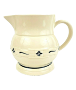 Longaberger Classic Traditional Pottery 2 Qt Pitcher Blue Woven 7 3/4&quot; Tall - $20.51 CAD