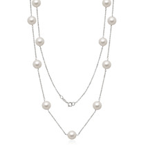 16&quot; &amp; 18&quot; inch 14k White Gold Pearl By The Yard Cable  Chain - £82.50 GBP