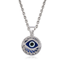 Evil Eye Glass Bead Charm Turkish Nazar Greek Pendant Sterling Silver Necklace - $15.84+