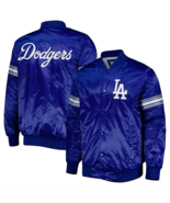 MLB LA Dodgers Blue Satin Baseball Varsity Bomber Jacket Embroidery logos - $119.99