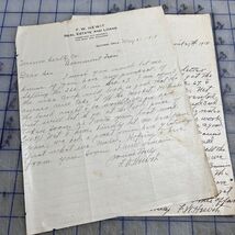 Vintage Letters 1918 Guthrie Oklahoma Signed F.W. Hewit Land Sale - $28.50 CAD