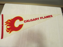 Calgary Flames Pennant - Done in Team Colours - From the 1980&#39;s  - £32.99 GBP