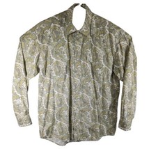 Stetson Mens Paisley Desert Medallion Size XL White Gold Green Shirt Lon... - £37.57 GBP