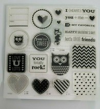 CTMH Acrylic Stamps D1548 Whooo&#39;s Your Valentine My Acrylix Stamp Set Cards - £12.05 GBP