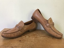 Vtg Hanover Mens Brown Leather Soles Slip On Driving Loafers Moccasins 8... - $59.99