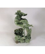 Vintage Jade Jadeite Stone Carved Pheasant w/ Flowers n Foliage Green 10... - £292.35 GBP